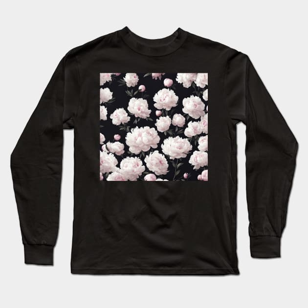 Pretty Pale Pink Peonies Long Sleeve T-Shirt by PurplePeacock